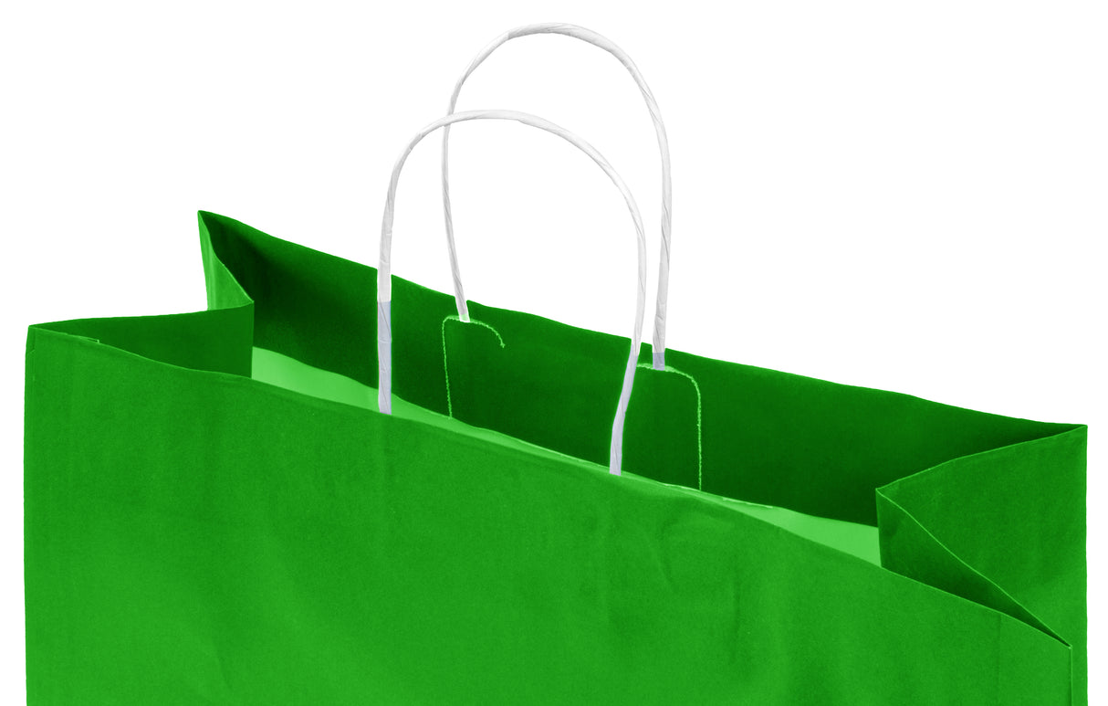 Torba papierowa z uchwytem skręcanym 350x150x400mm Zielona Premium