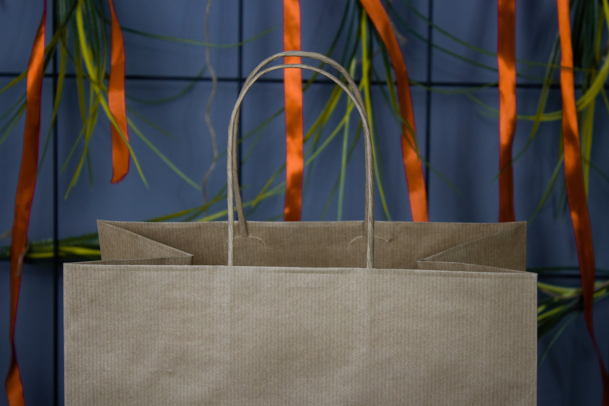 Torba papierowa 260x150x250mm z uchwytem skręcanym Premium - BRĄZOWA