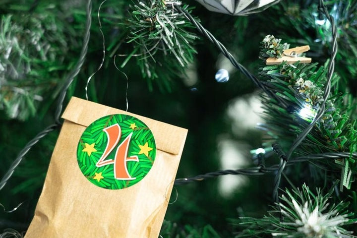 Naklejki świąteczne ozdobne adwentowe 24szt.