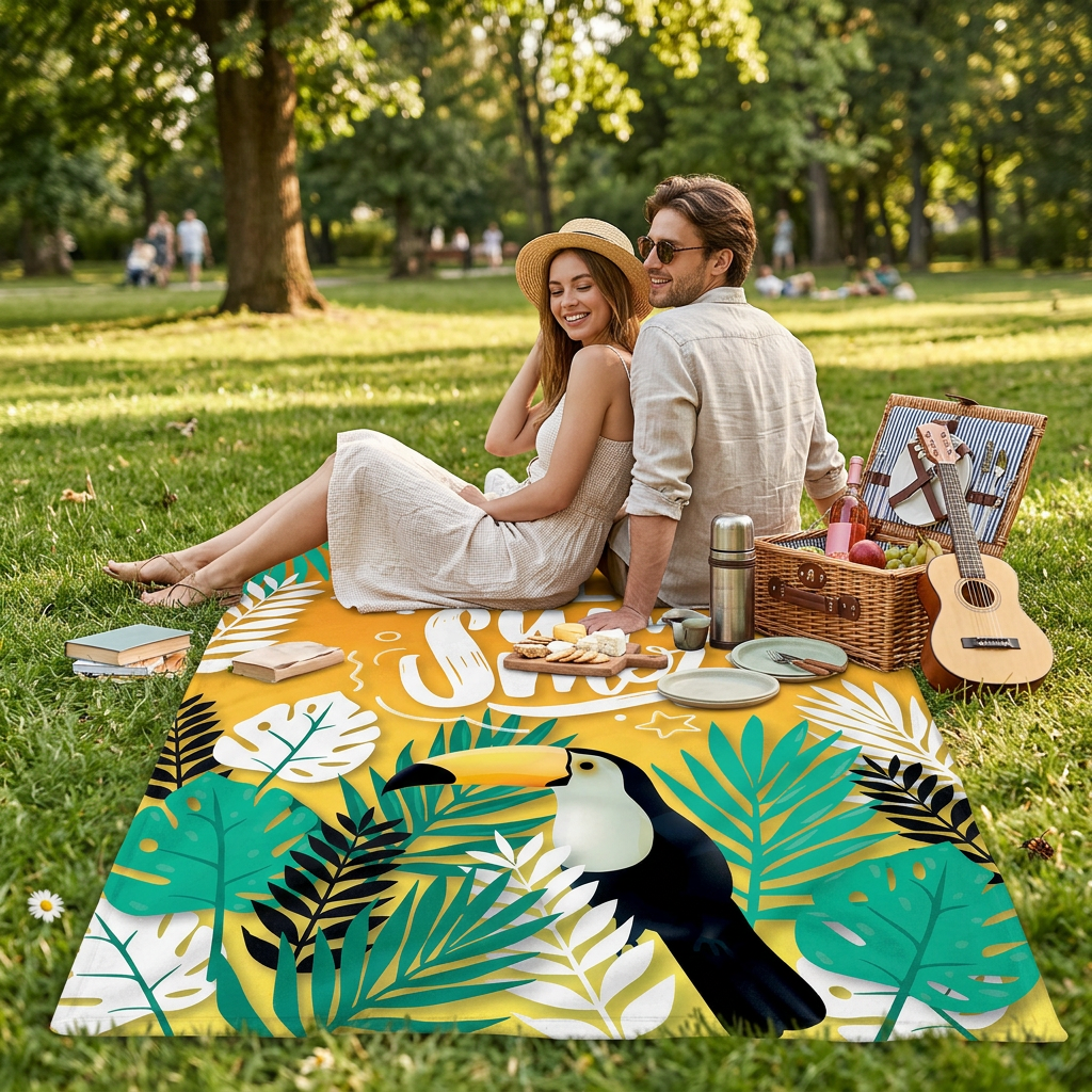 Koc plażowy z nadrukiem Lato 150x200 cm