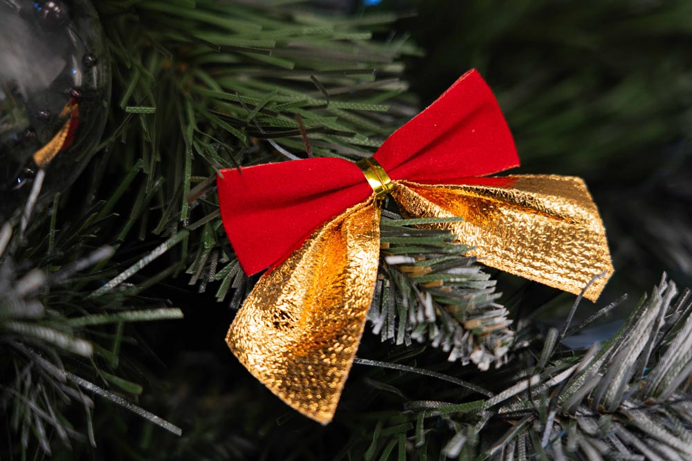 Kokardki świąteczne Czerwono-złote