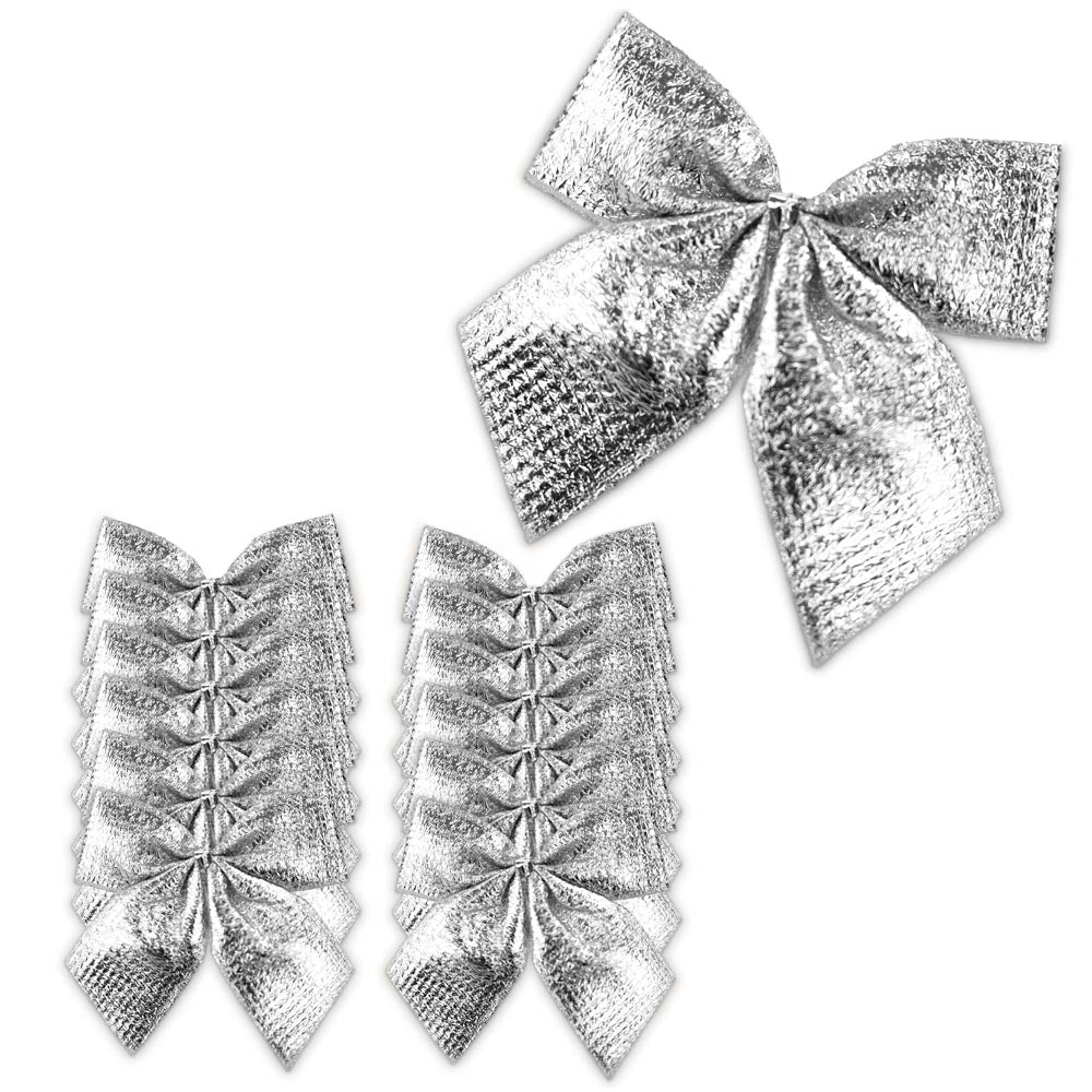 Kokardki świąteczne Srebrne