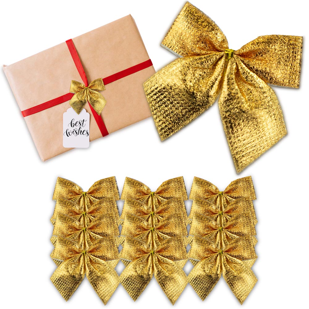 Kokardki świąteczne Złote