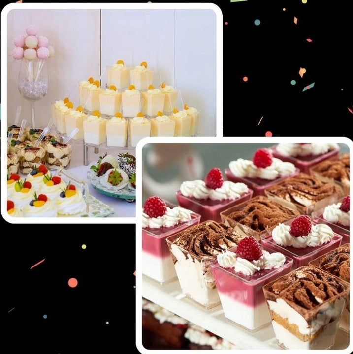 Pucharki do deserów 58ml 50szt + łyżeczki 50szt.