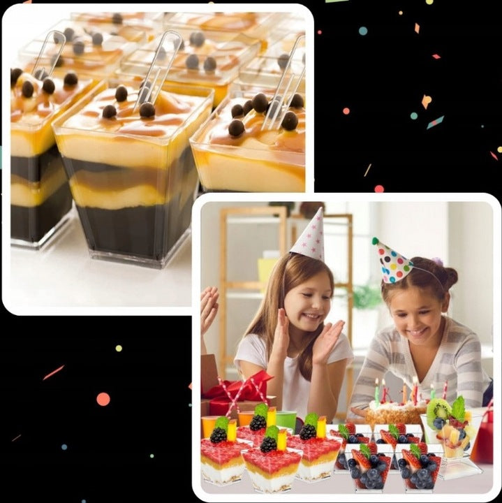 Pucharki do deserów 58ml 50szt + łyżeczki 50szt.