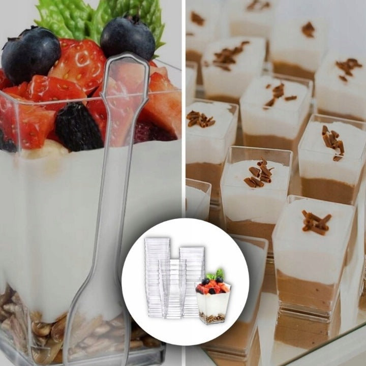 Pucharki do deserów 58ml 50szt + łyżeczki 50szt.