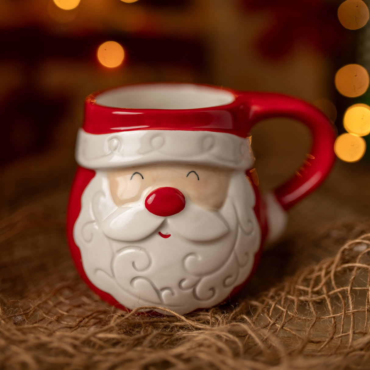 Ceramiczny kubek świąteczny z motywem Mikołaja 350ml