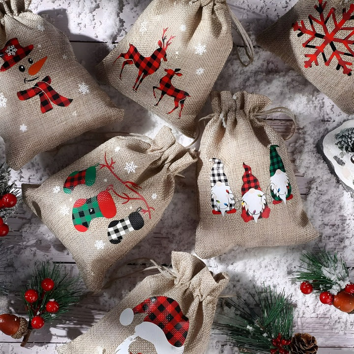 Kalendarz Adwentowy z woreczkami jutowymi 12szt.