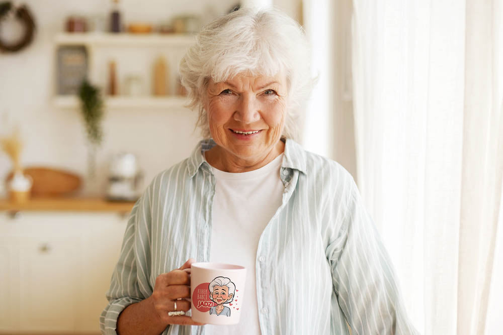 Kubek personalizowany Karykatura Prezent na Dzień Babci Biały 330 ml