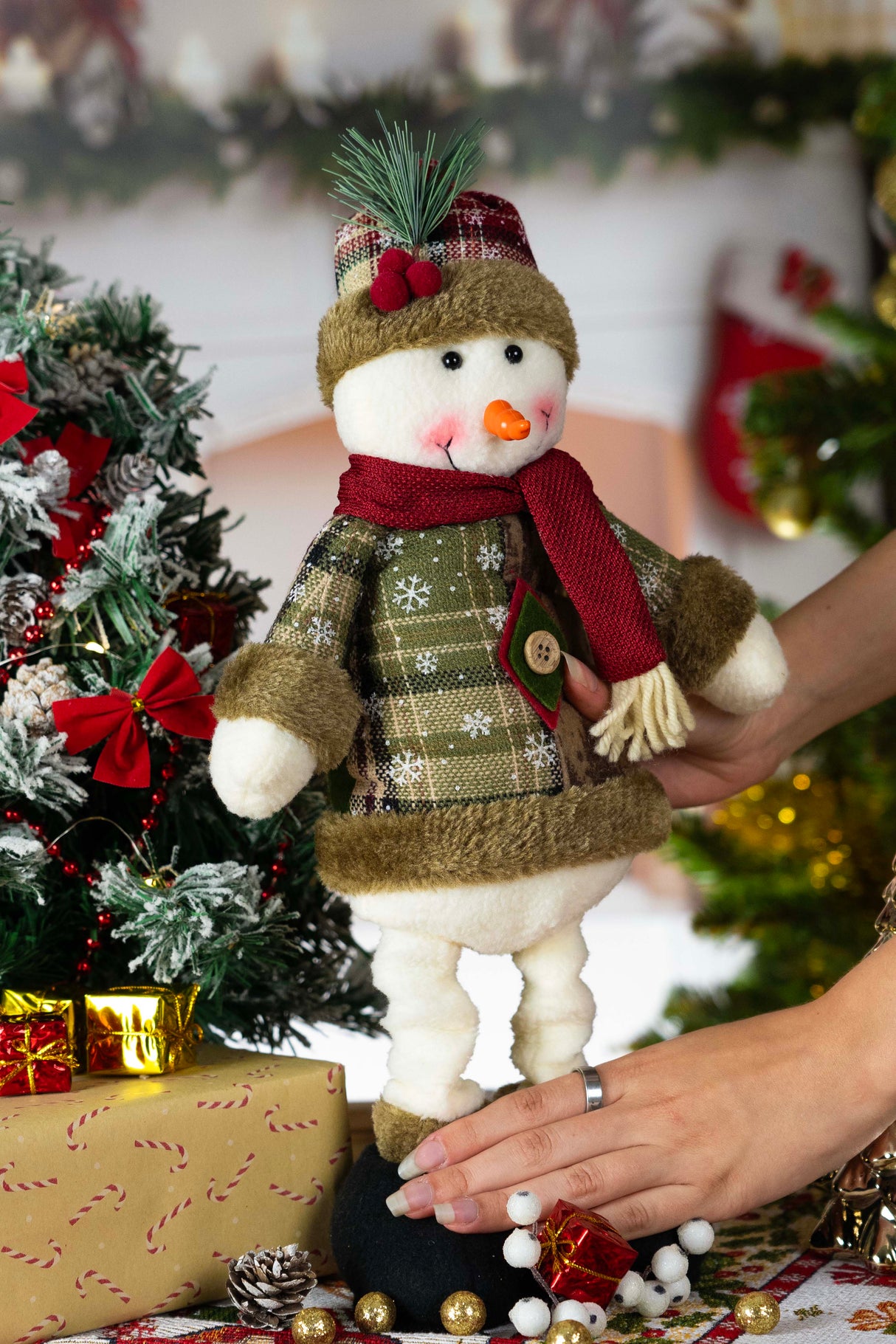 Dekoracyjna figurka Świąteczny bałwan regulowana