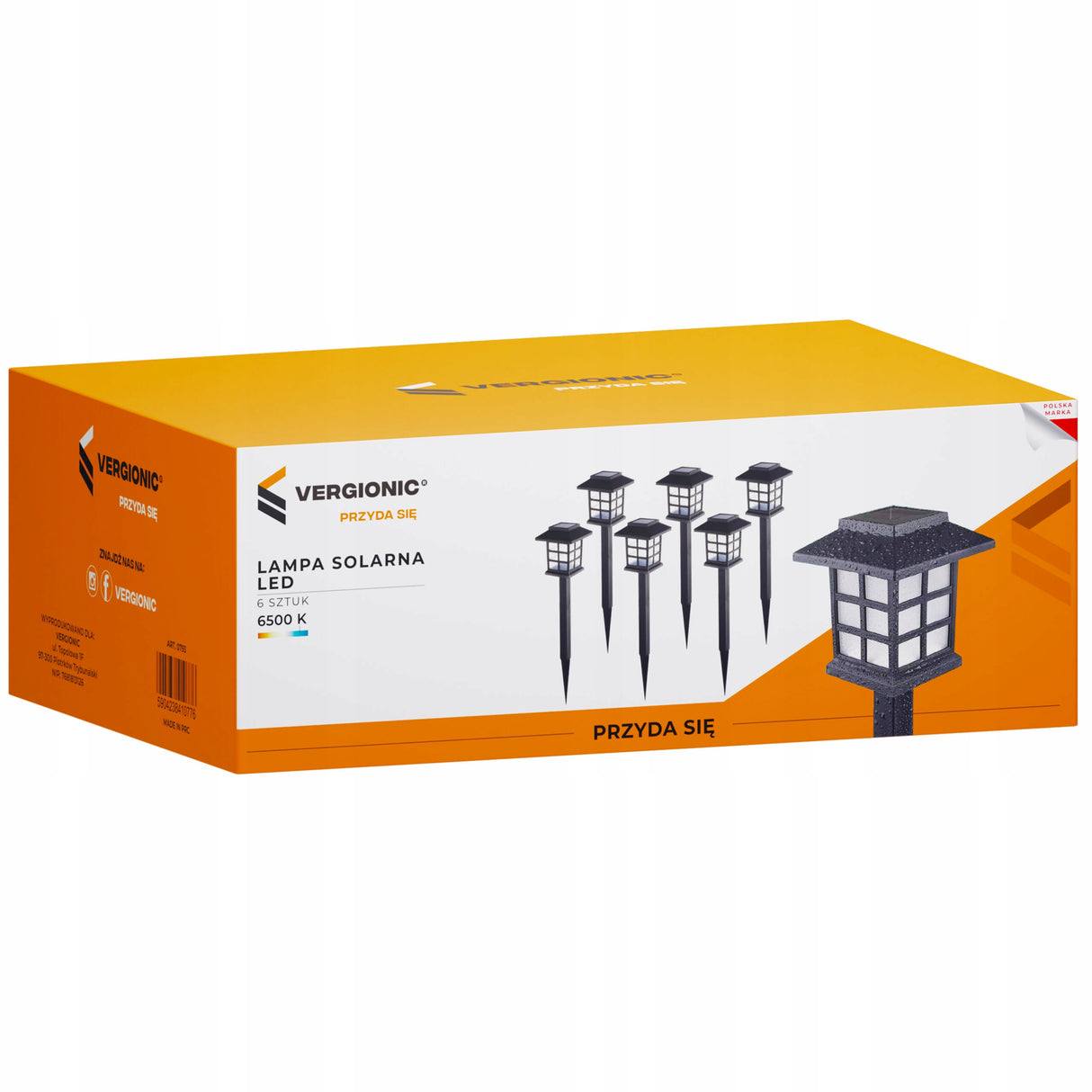 Lampion Solarny LED Ogrodowy Domek 6 szt