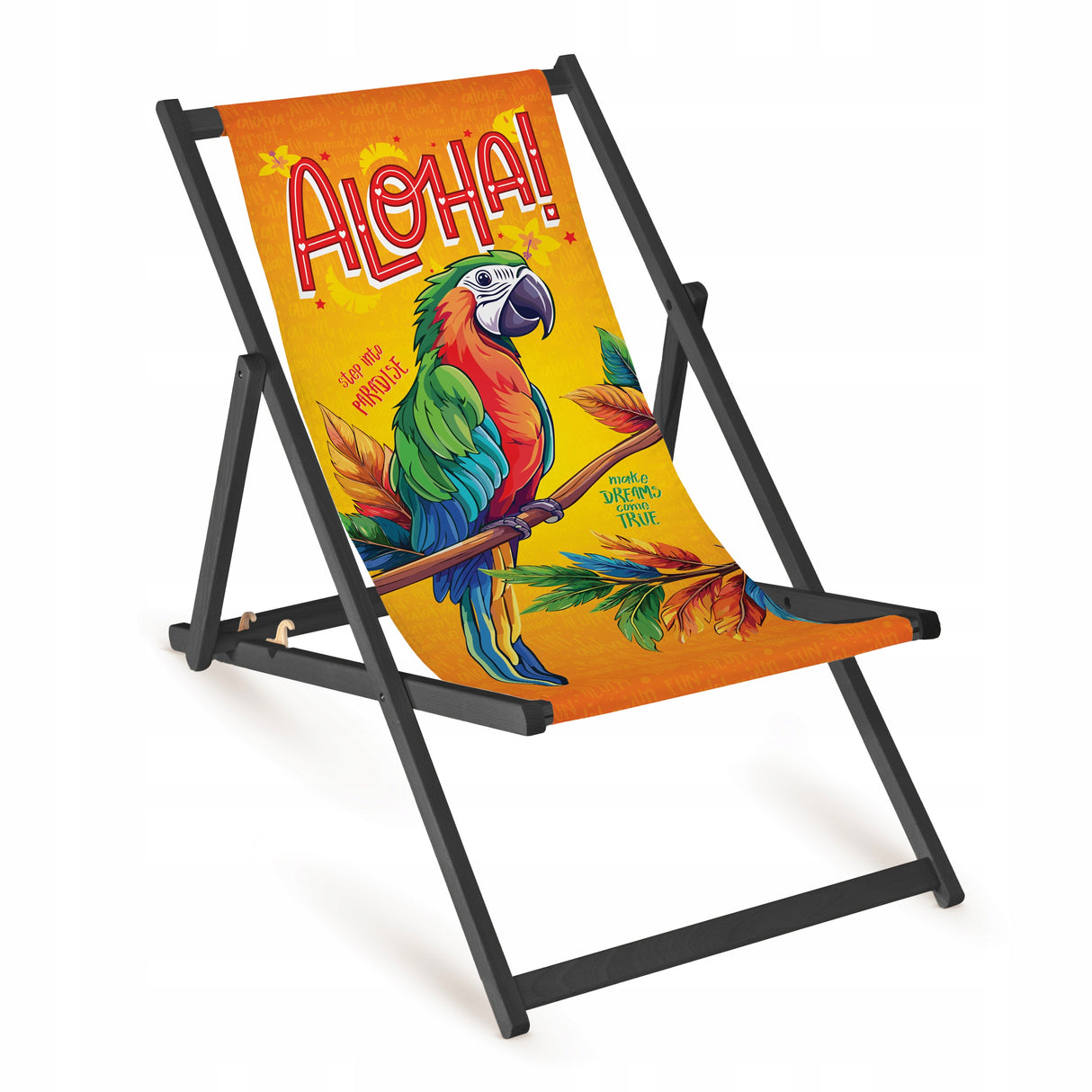 Leżak drewniany ALOHA - Czarny Stelaż