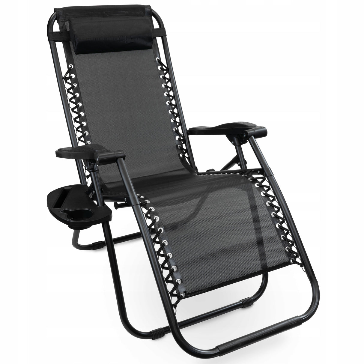 Metalowy Leżak Ogrodowy Czarny