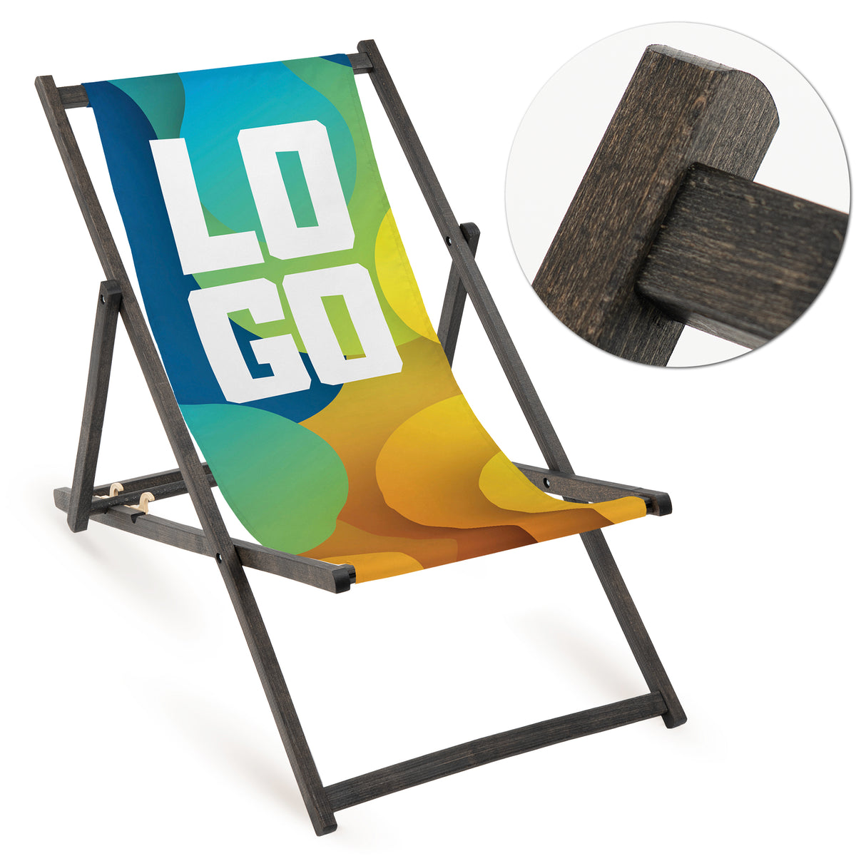 Leżak Reklamowy z czarnym stelażem - Czarny Stelaż