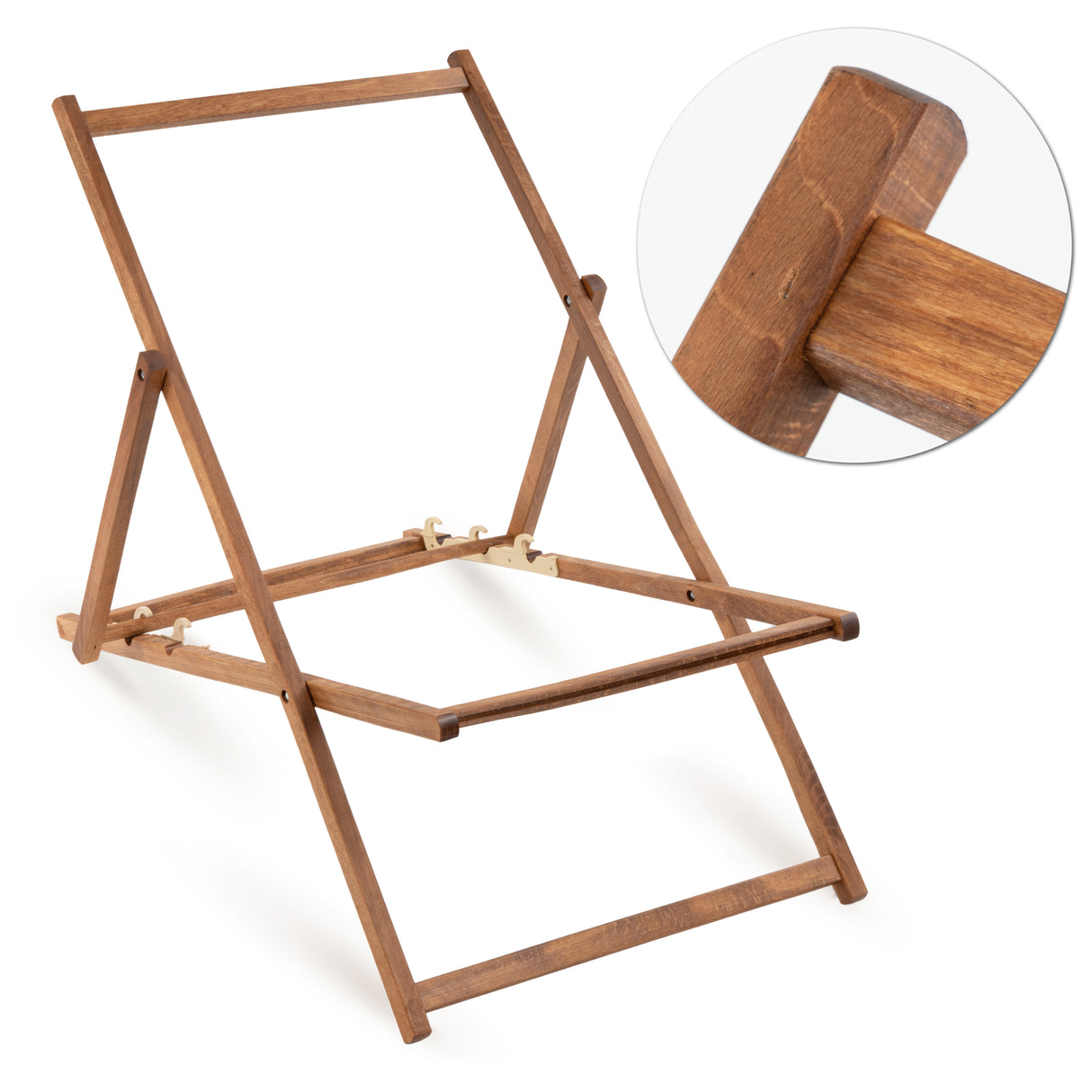 Leżak drewniany TROPICAL VIBES- Brązowy stelaż