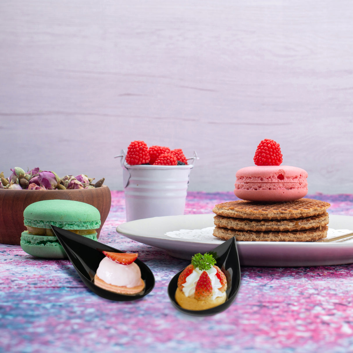 Łyżeczki Plastikowe Fingerfood Czarne 100 szt.