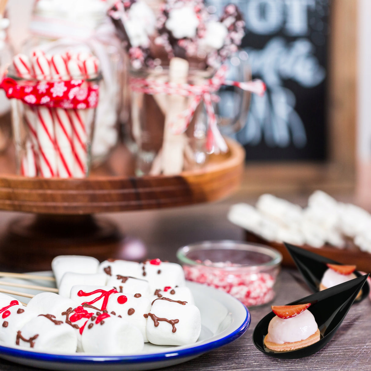 Łyżeczki Plastikowe Fingerfood Czarne 100 szt.