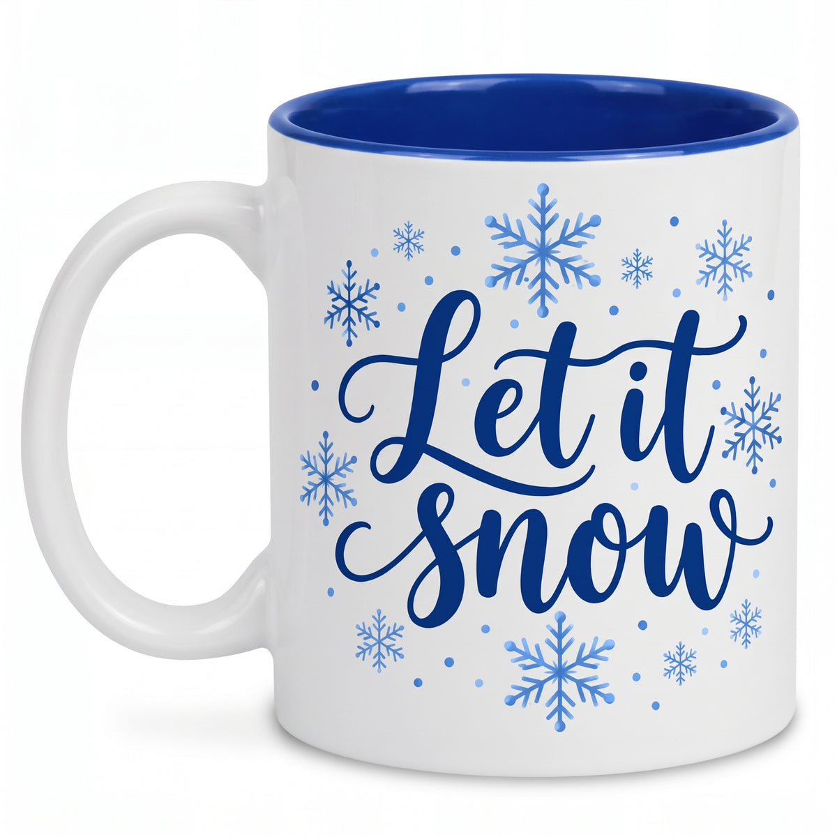 Kubek świąteczny Let Is Snow Niebieski