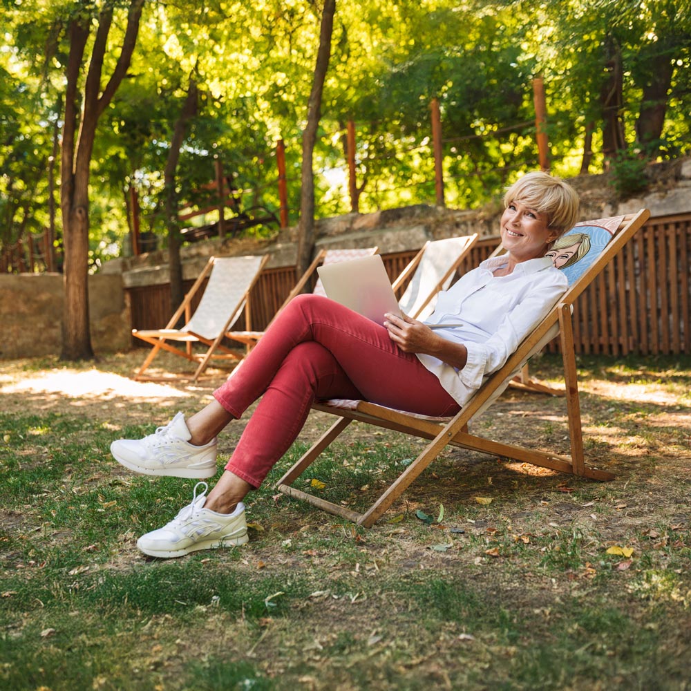 Leżak drewniany personalizowany ze zdjęciem Karykatura Prezent na Dzień Babci