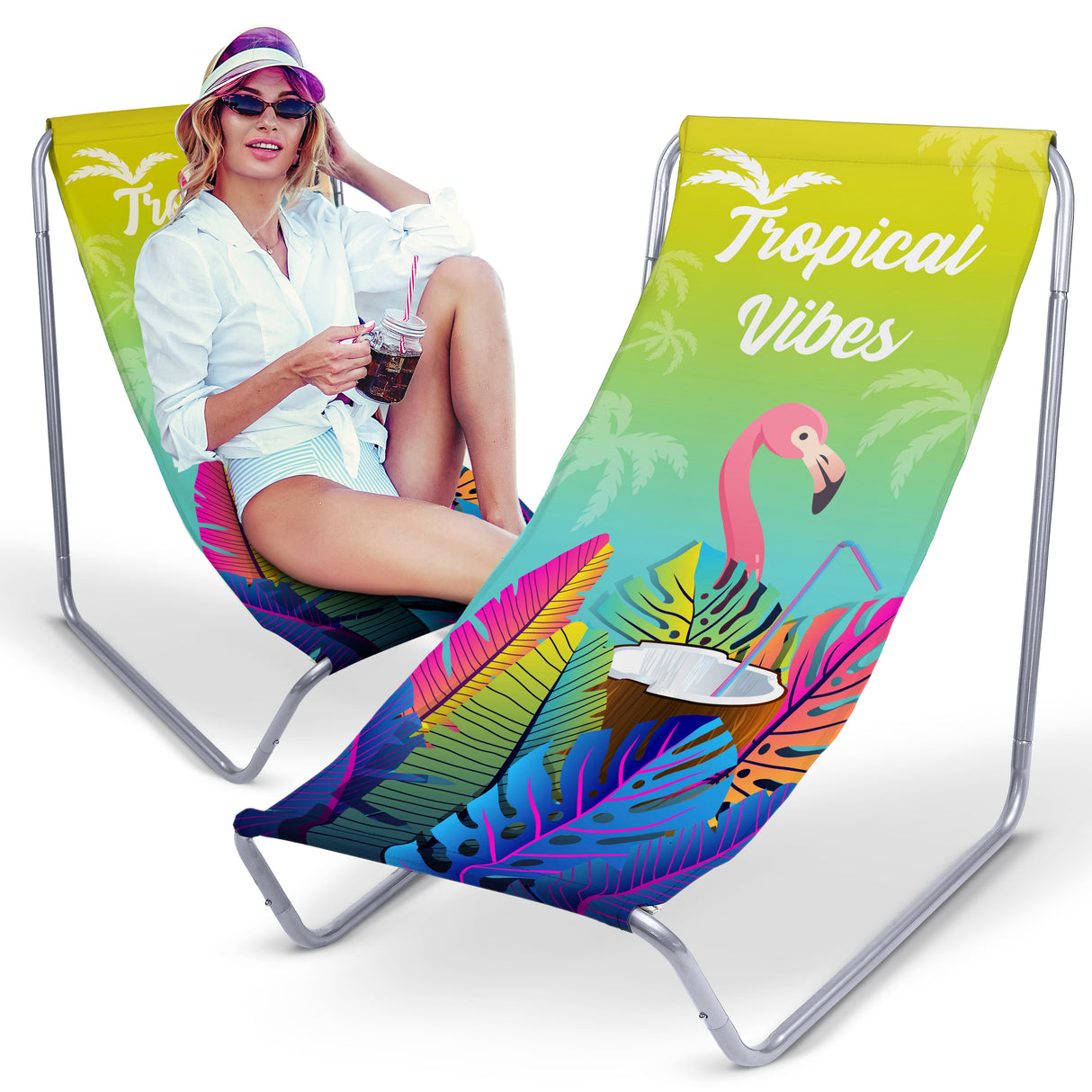 Leżak Plażowy Metalowy Tropical Vibes