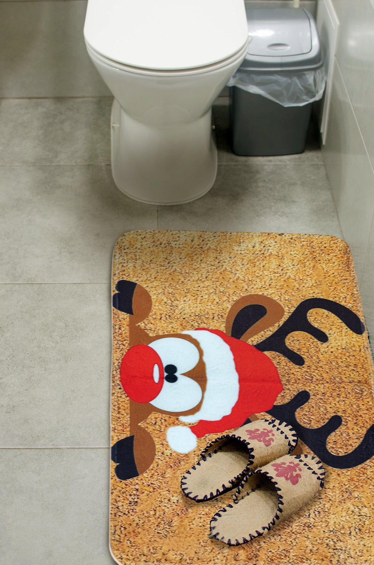 Dywanik świąteczny łazienkowy Renifer