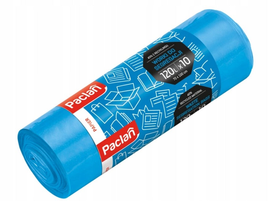 Mocne Worki na Śmieci do Segregacji Papieru 120l Paclan 10 szt.