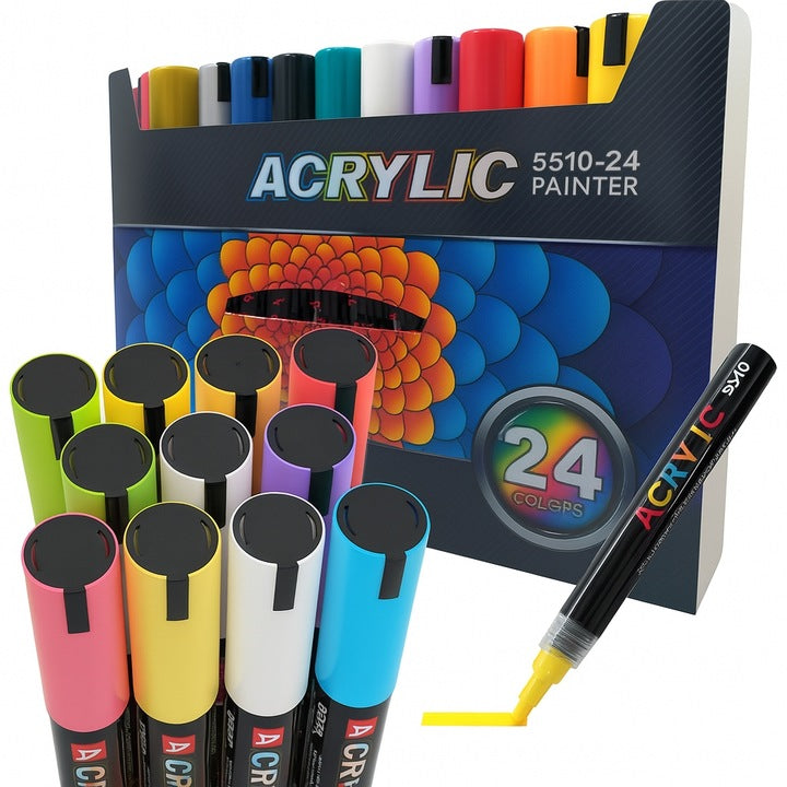 Wodoodporne markery akrylowe 24 kolory