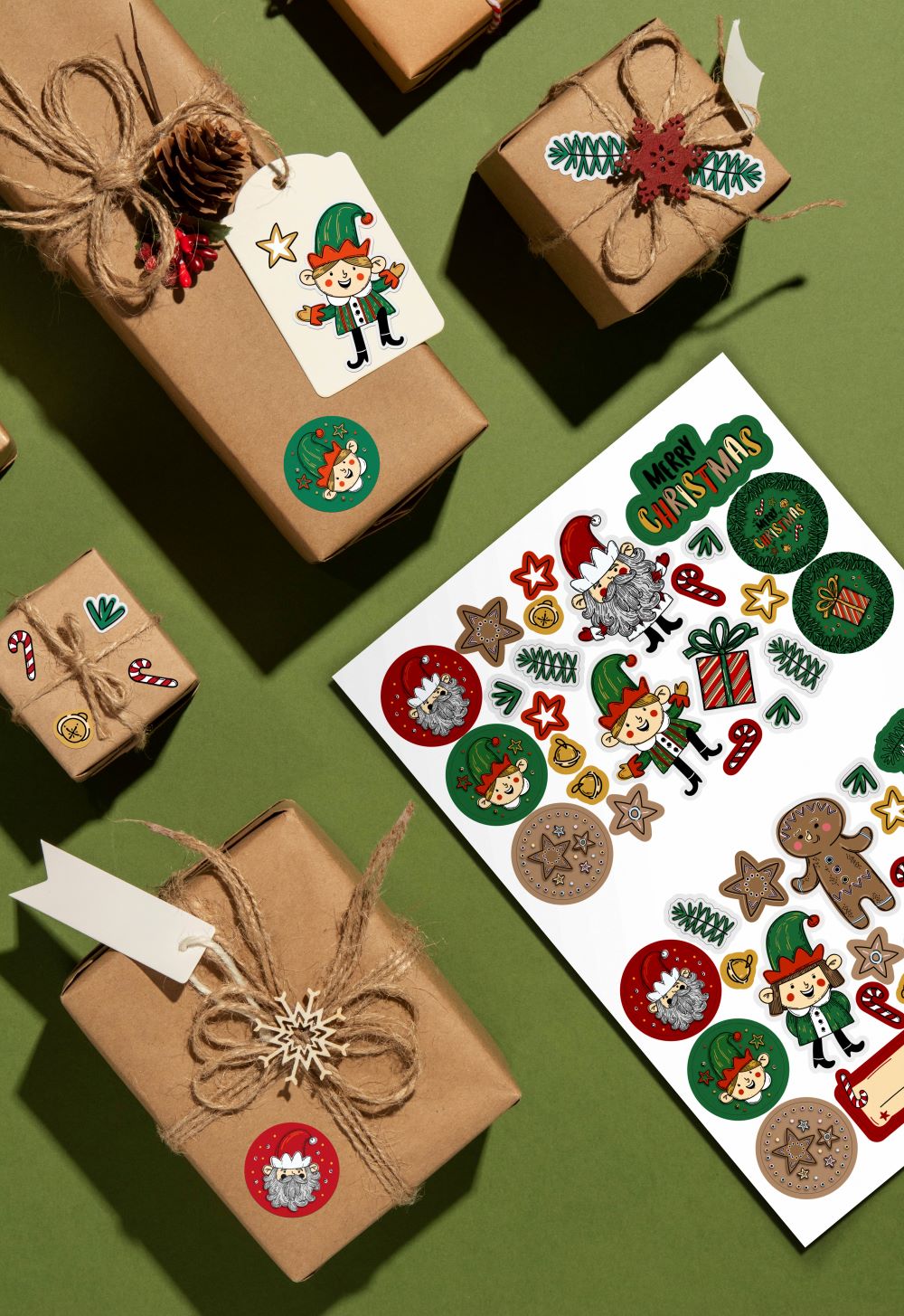 Naklejki świąteczne ozdobne Elfy