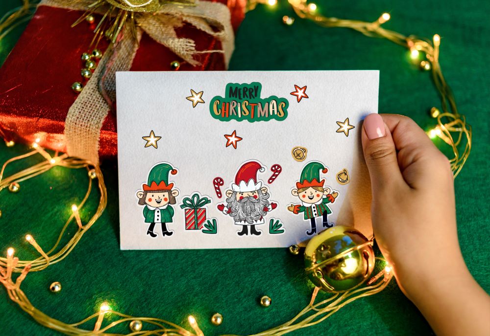 Naklejki świąteczne ozdobne Elfy