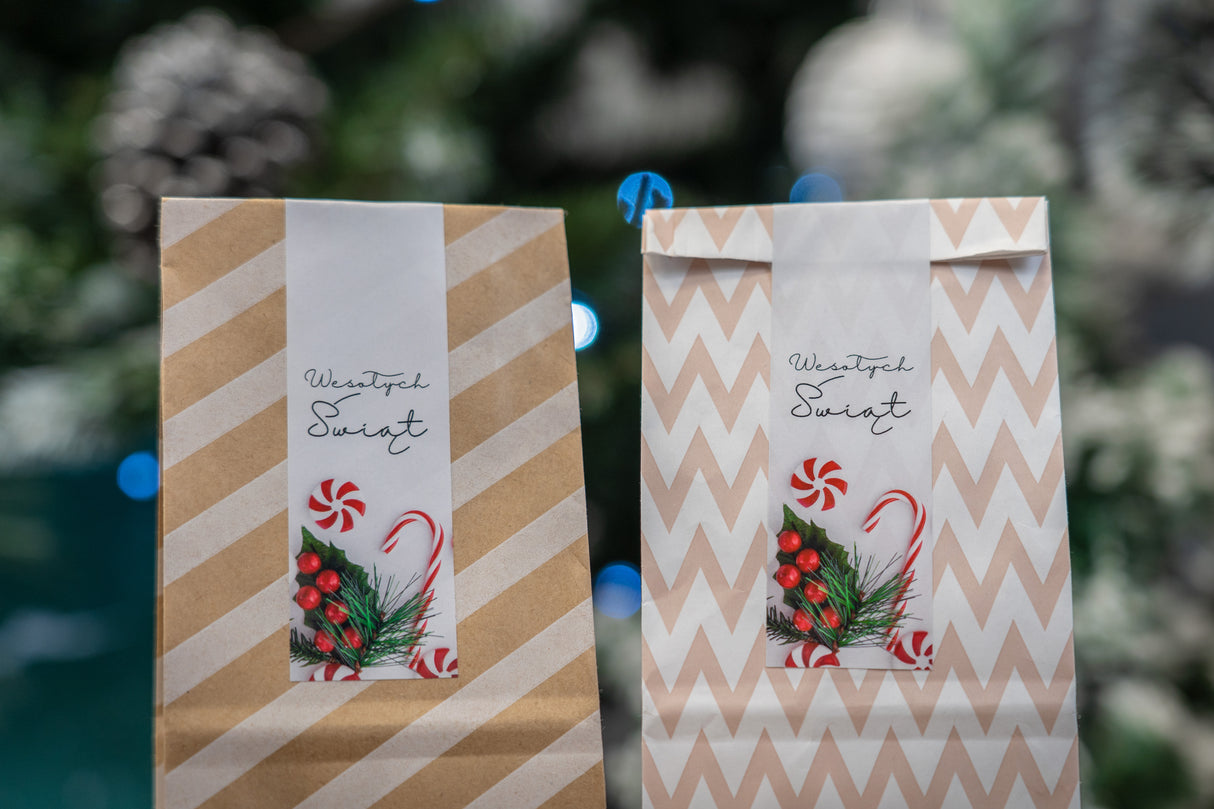 Naklejki świąteczne duże na prezenty ARKUSZ MIX