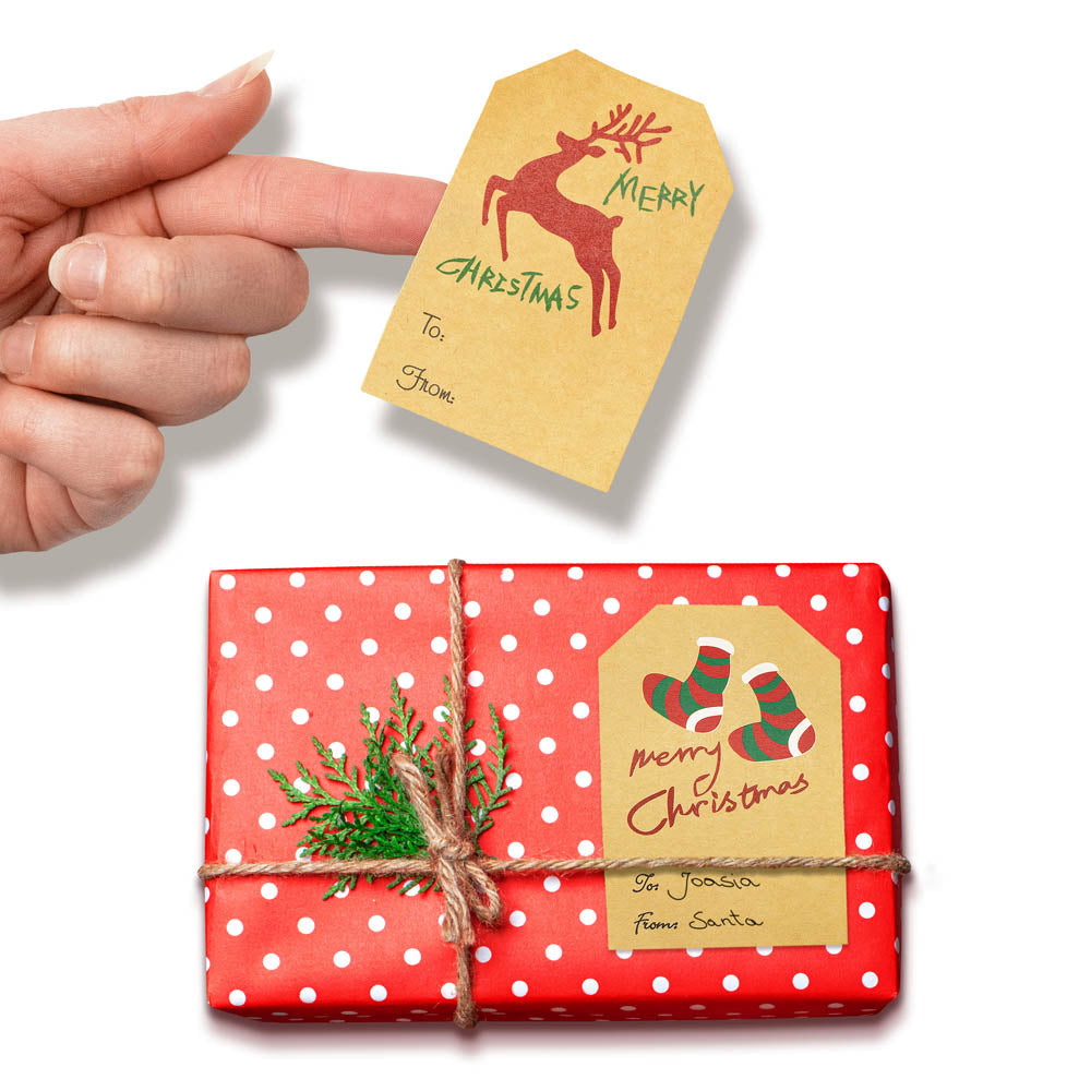 Świąteczne naklejki na prezenty Winietki