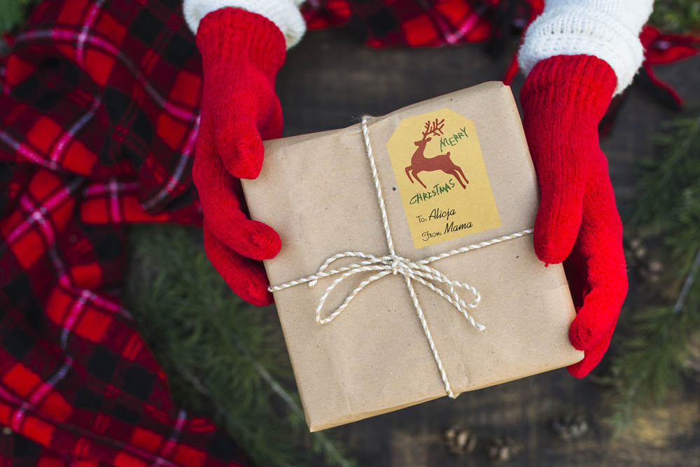 Świąteczne naklejki na prezenty Winietki