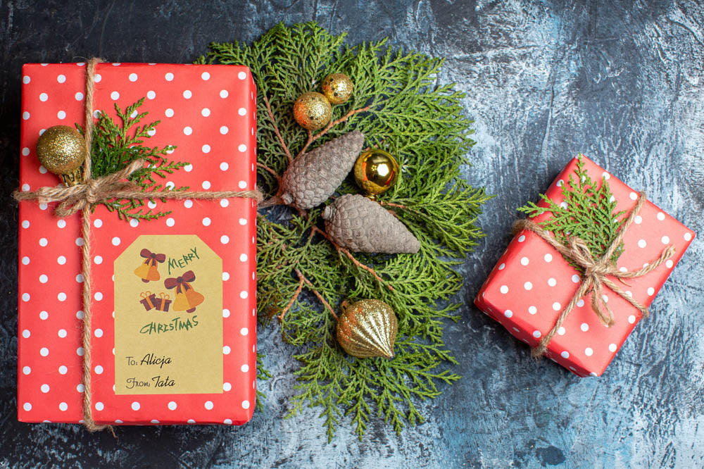 Świąteczne naklejki na prezenty Winietki