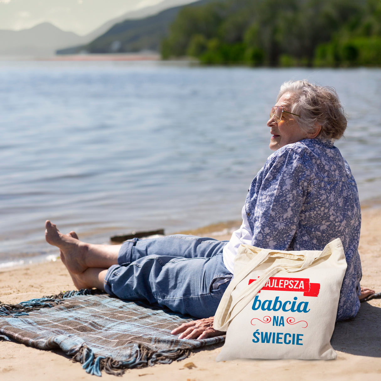 Torba Bawełniana Najlepsza Babcia na świecie Prezent na dzień babci Ecru