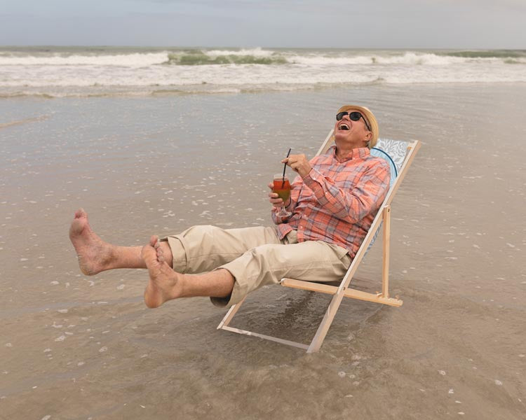 Leżak drewniany personalizowany ze zdjęciem Karykatura Prezent na Dzień Dziadka