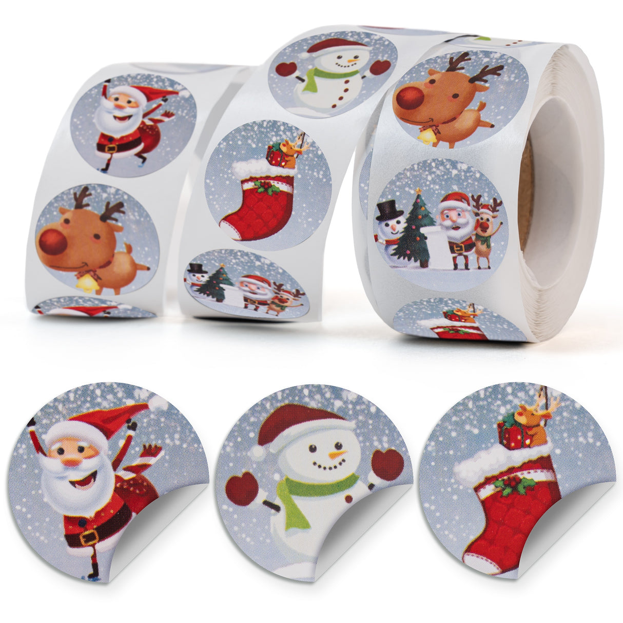 Naklejki Świąteczne Błękitne 500szt.