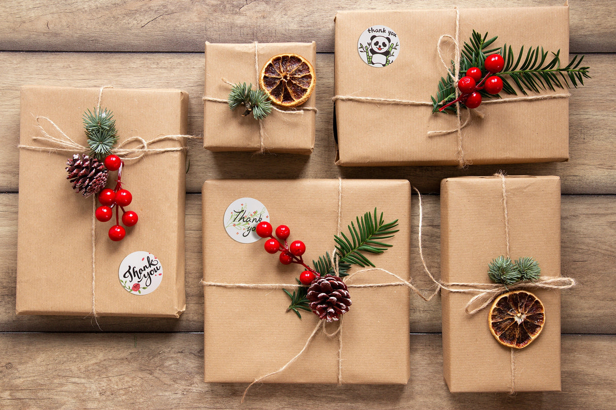 Naklejki Thank You kwiatowe białe