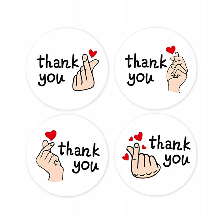 Naklejki Thank You z gestem dłoni