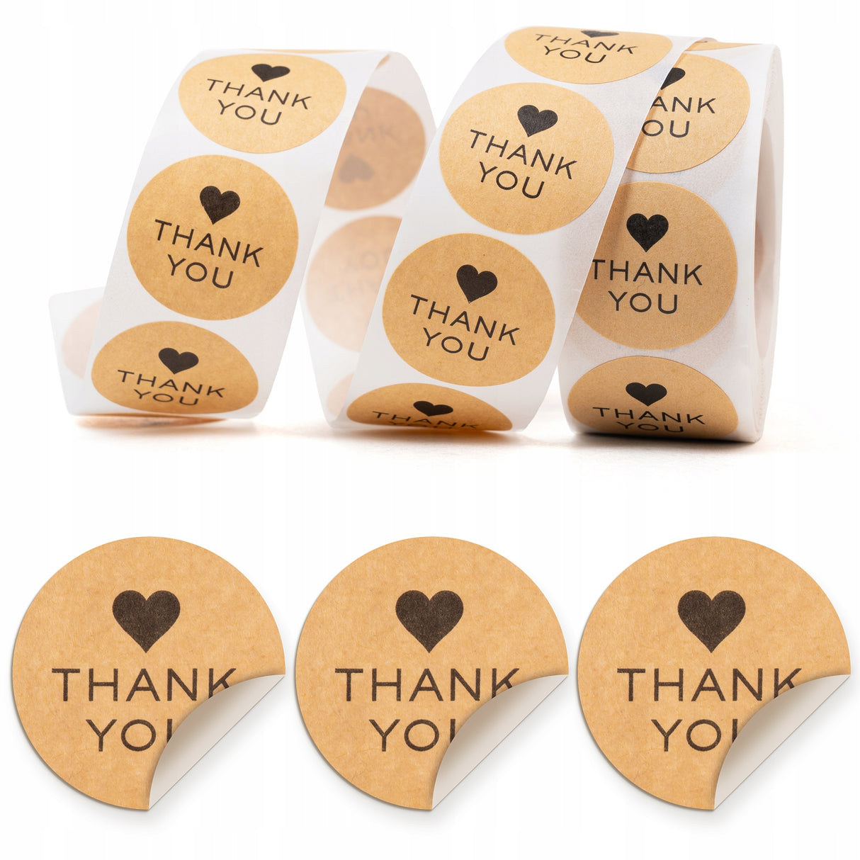 Naklejki Thank You z serduszkiem