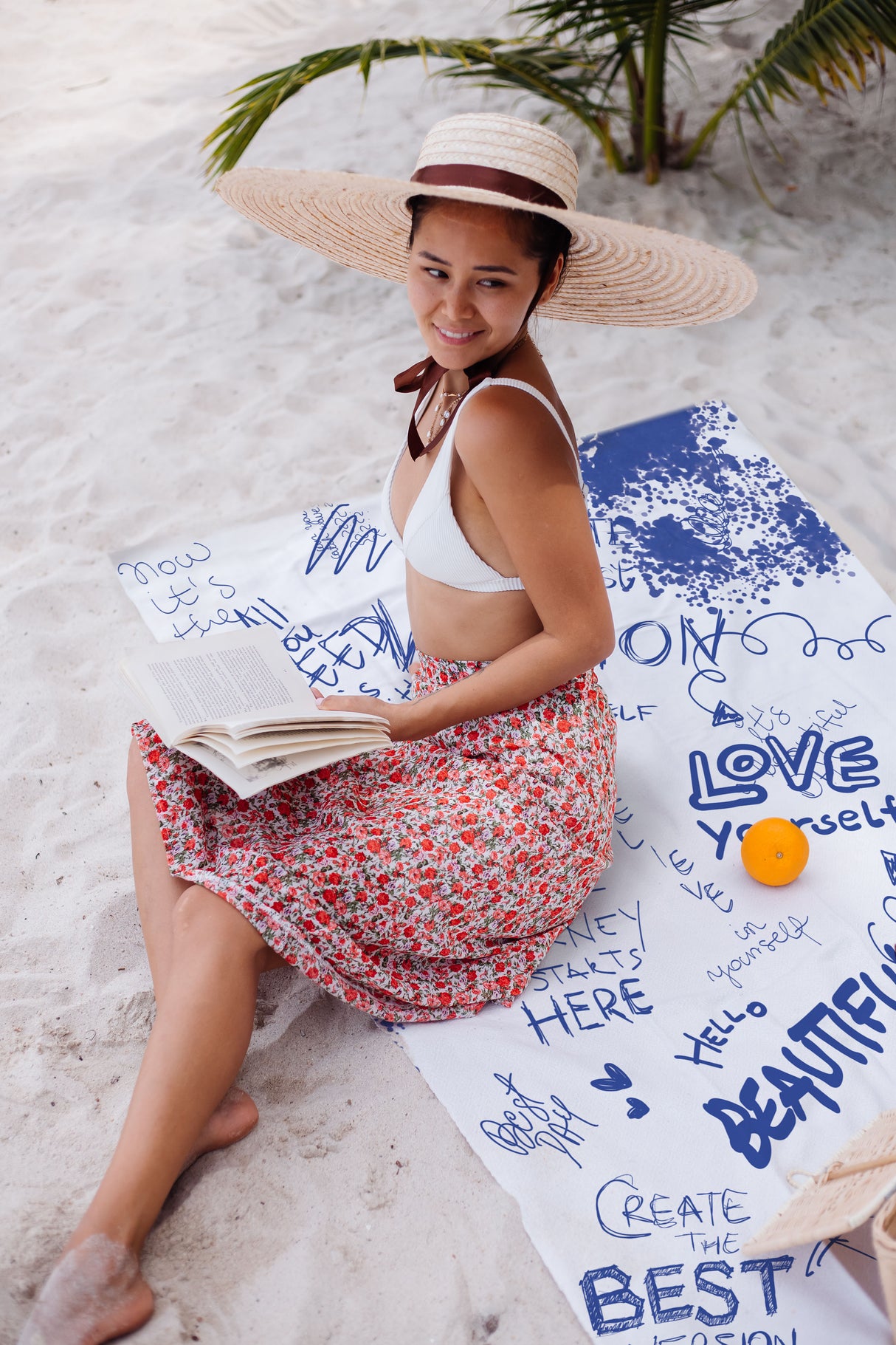 Szybkoschnący Ręcznik Plażowy NAPISY ATRAMENT 150x80 cm