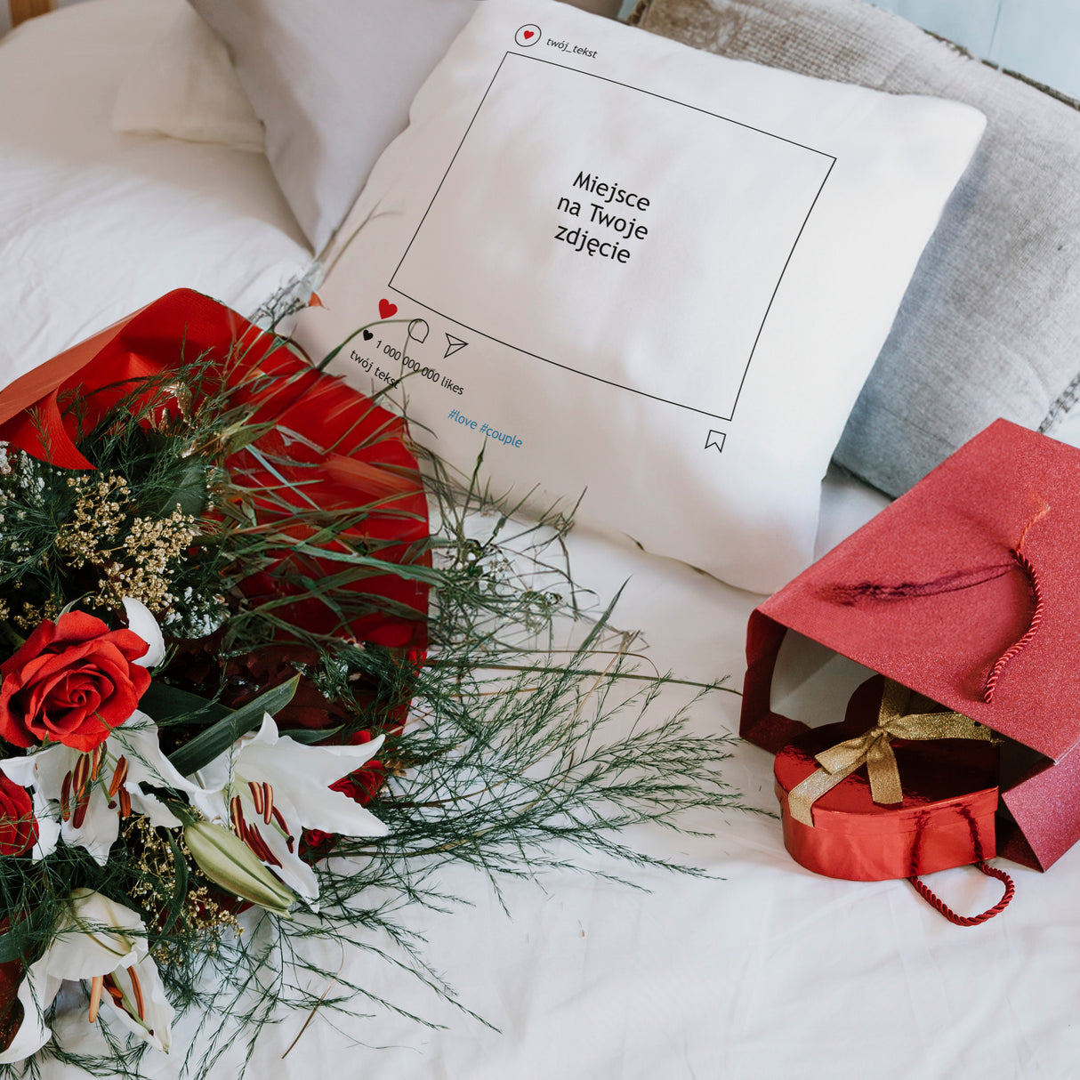 Prezent na walentynki - poduszka INSTAGRAM