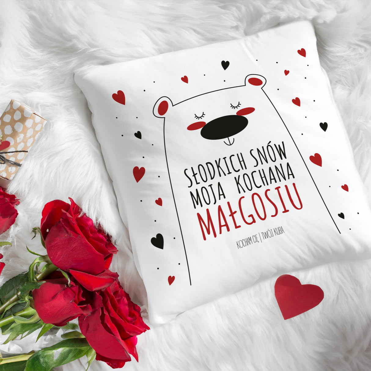 Prezent na walentynki - poduszka MIŚ