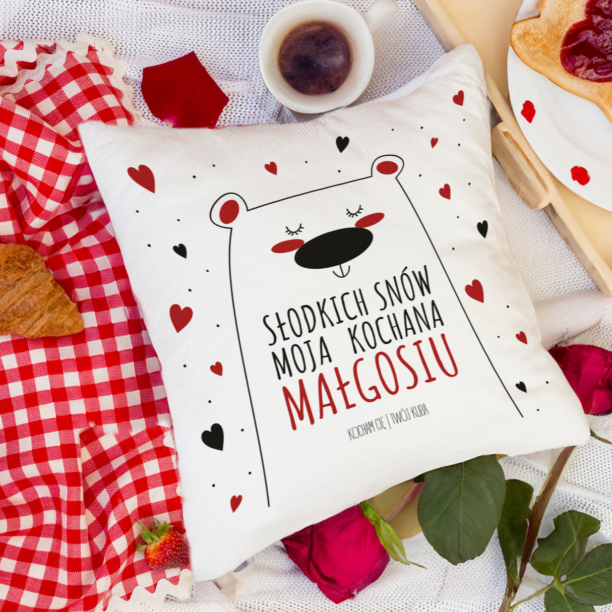 Prezent na walentynki - poduszka MIŚ