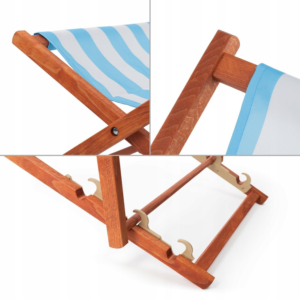 Leżak drewniany STRAWBERRY MIMOSA - Pomarańczowy Stelaż