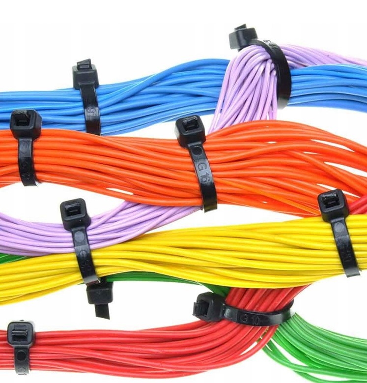 OPASKI KABLOWE ZACISKOWE CZARNE 2,5X200mm 100szt.