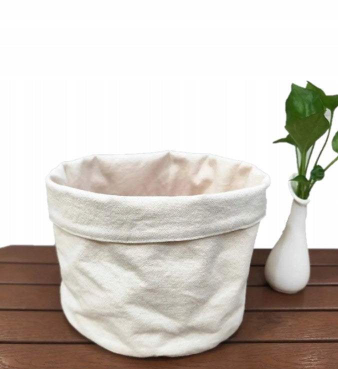 Eko bawełniana osłonka na doniczkę Ecru 16x11 cm