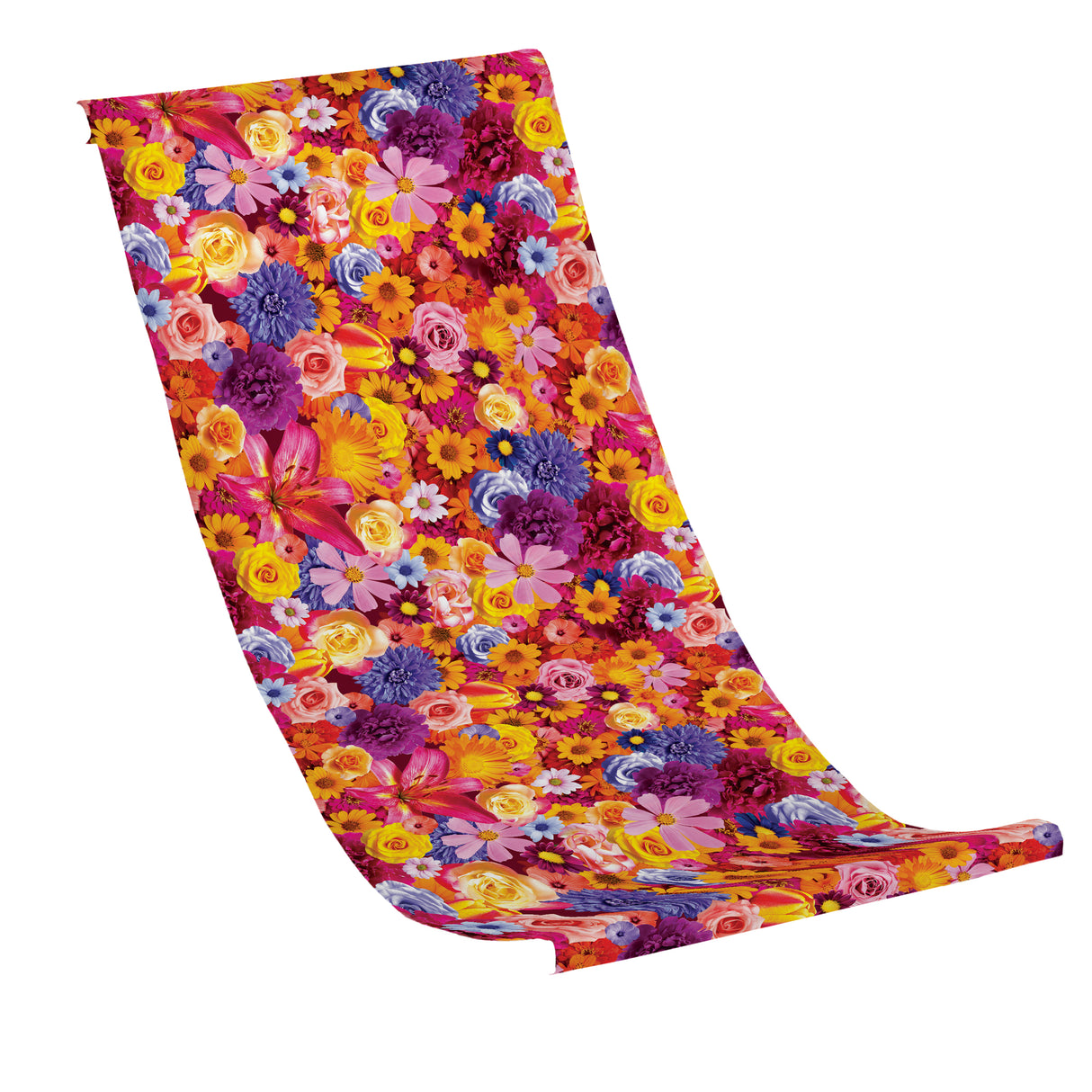 Płachta na Leżak KWIATY CZERWONO POMARAŃCZOWE