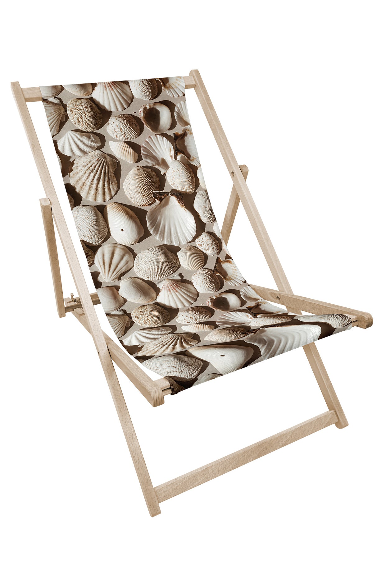 Leżak drewniany z nadrukiem MUSZELKI