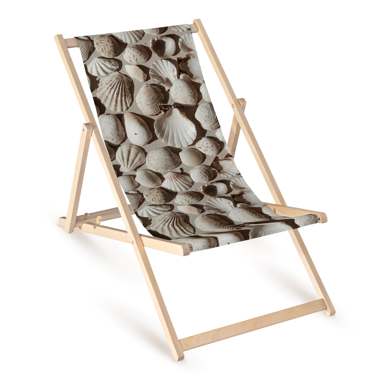 Leżak drewniany z nadrukiem MUSZELKI