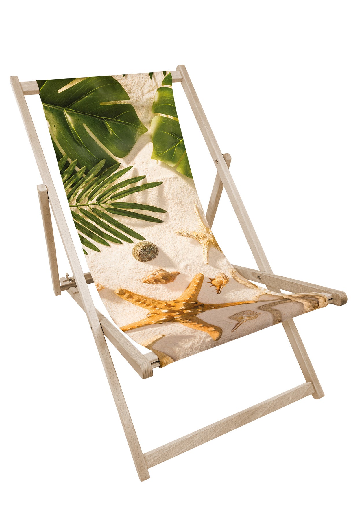 Leżak drewniany z nadrukiem ROZGWIAZDA NA PIASKU